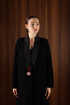 Maroon buttons Abaya