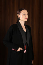 Maroon buttons Abaya