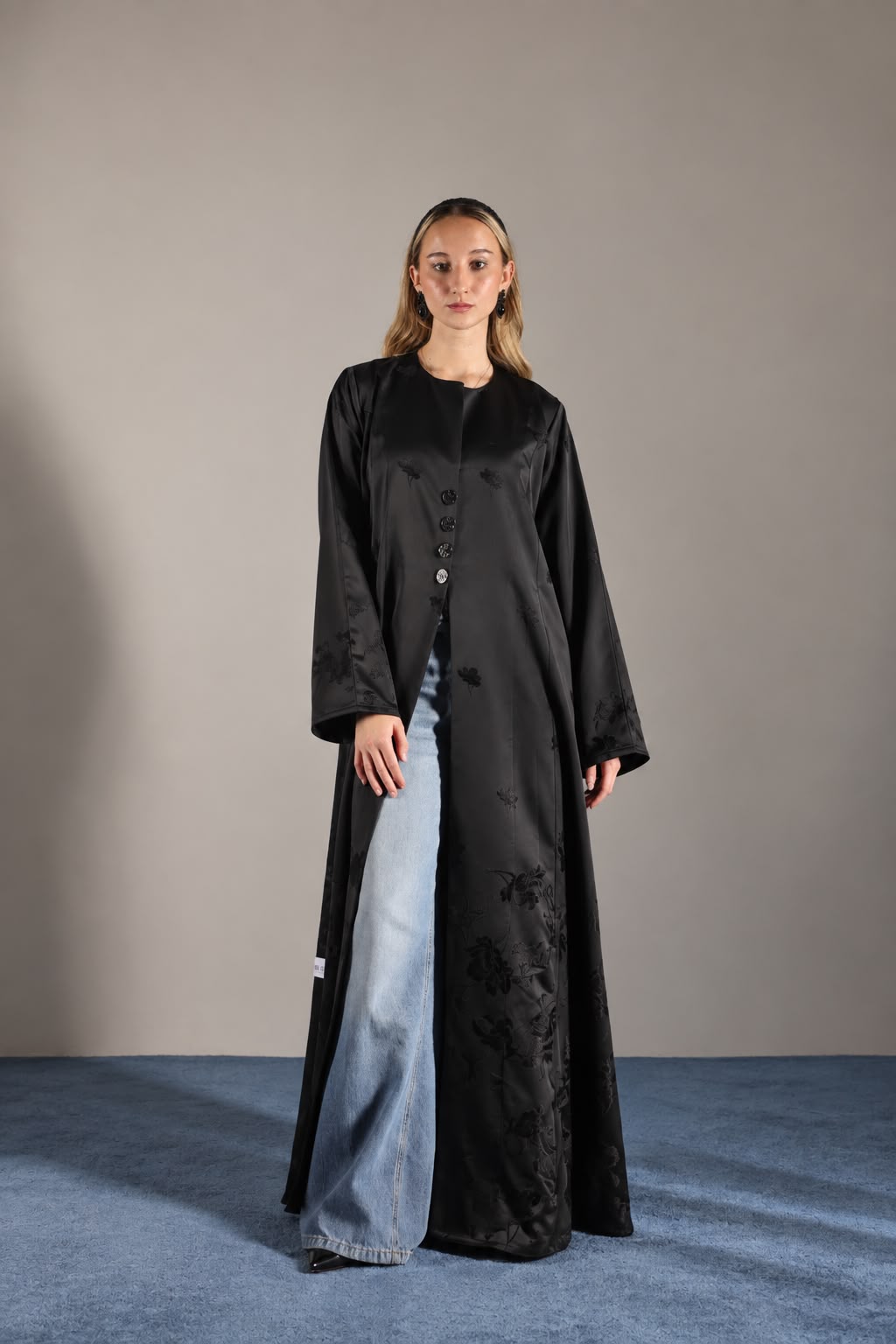 Satin Blossom Abaya