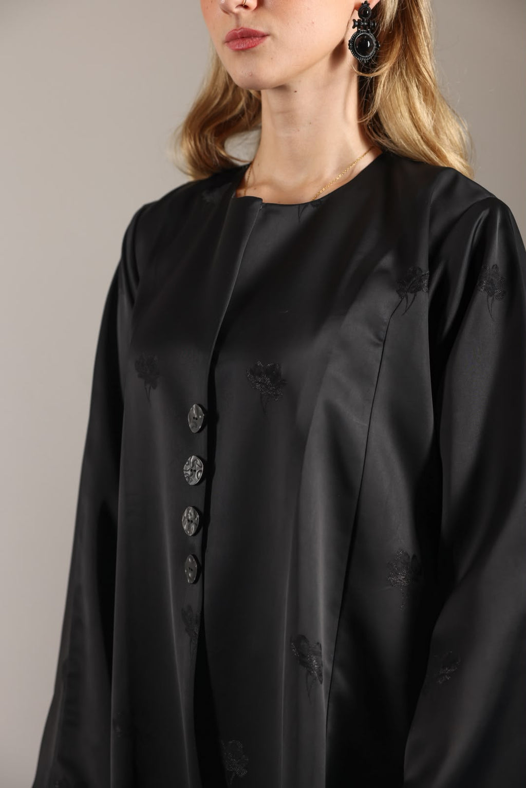 Satin Blossom Abaya