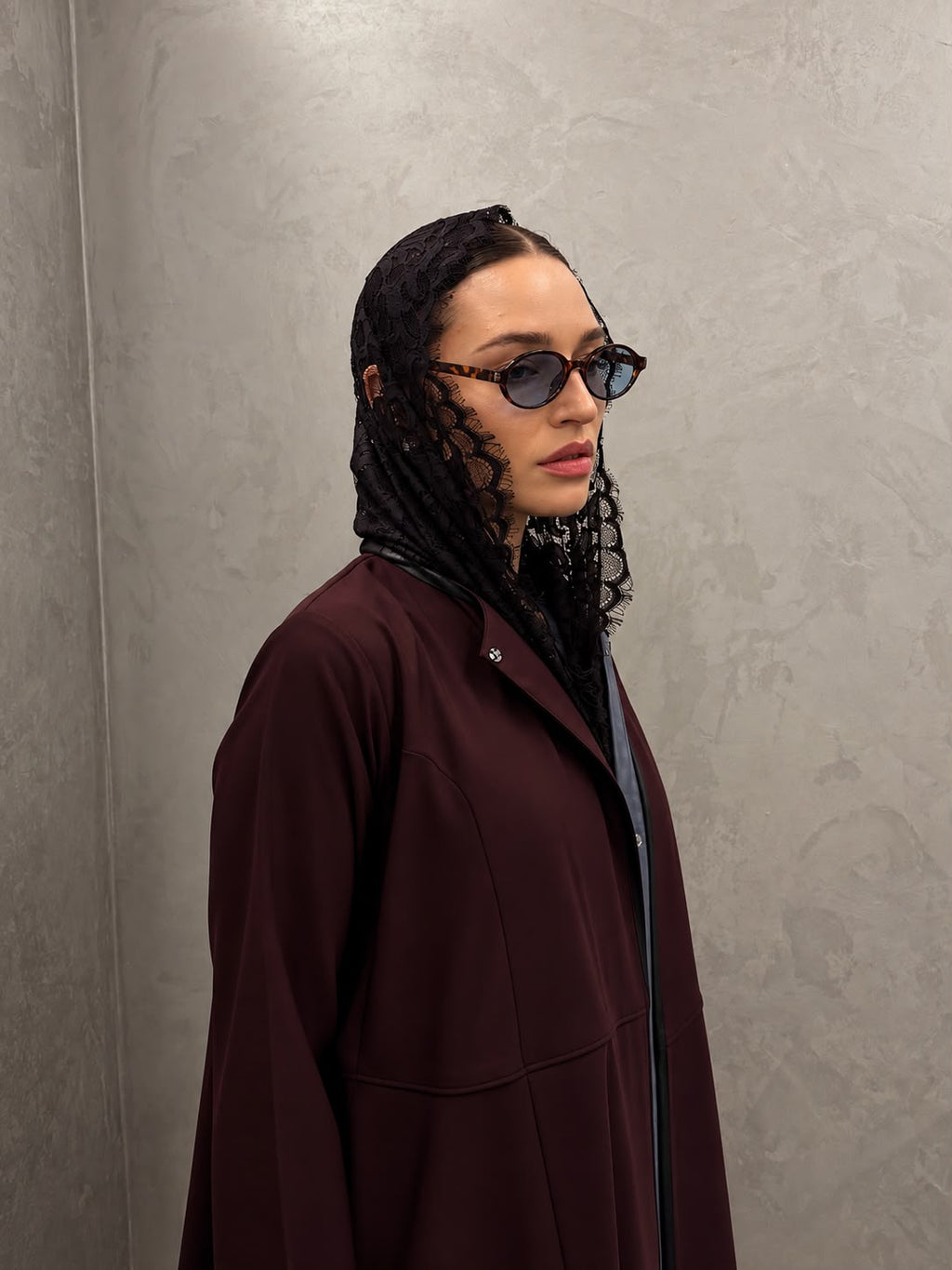Burgundy Abaya