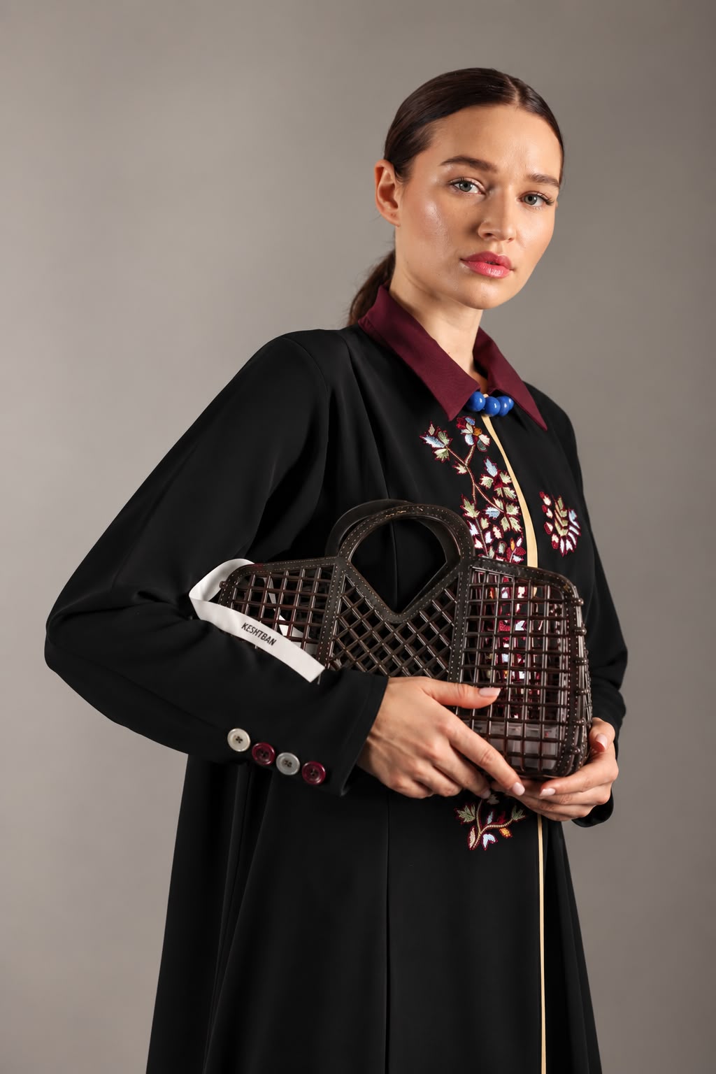 Burgundy Bloom Abaya