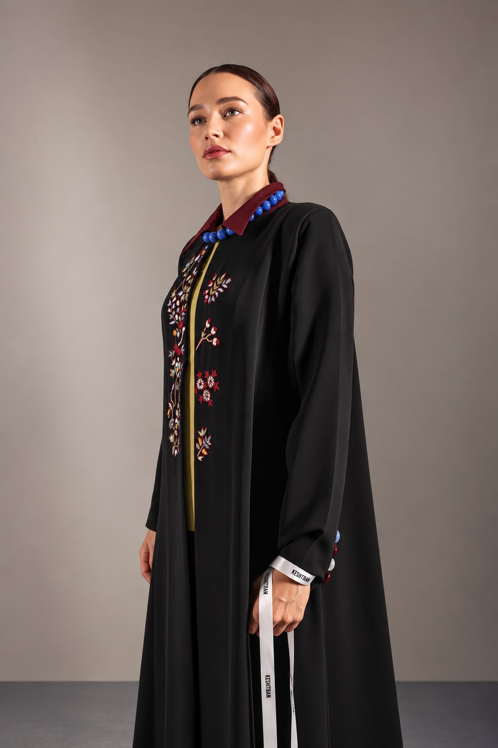 Burgundy Bloom Abaya
